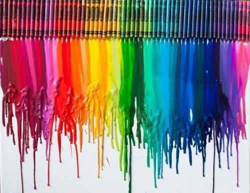 crayons dripping wax art